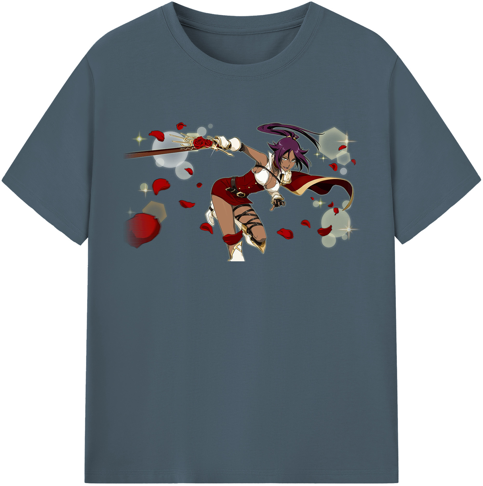 （画像用） ブリーチ 四楓院 夜一（しほういん よるいち） BLEACH Shihouin Yoruichi 綿100％半袖Tシャツ（フロントプリント）